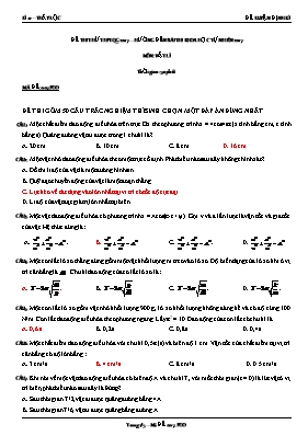 Đề thi thử THPT quốc gia Vật lí năm 2017 (Kèm đáp án)